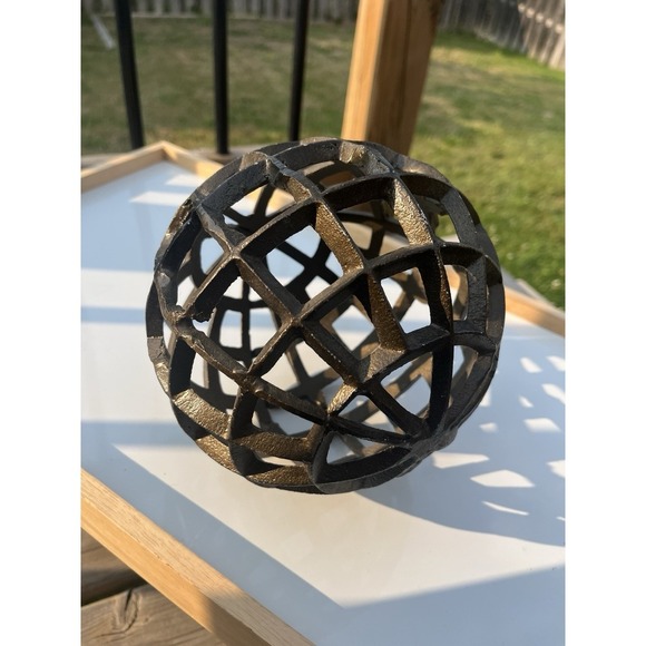 Vintage Unique Decor Metal Geometric Sphere/Ball heavy - Picture 3 of 10